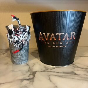 Avatar Fire and Ash Popcorn Bucket and Banshee Light Up Cup Set, New In Hand